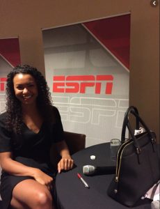 PHOTO ESPN Reporter Malika Andrews Wearing A Black Dress