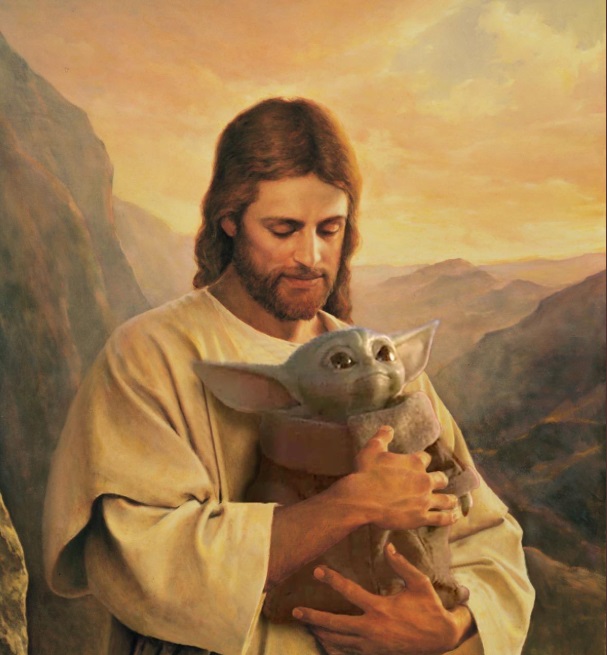 PHOTO Jesus Holding Baby Yoda