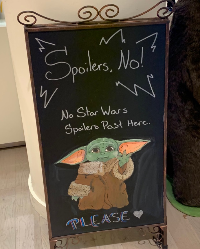 PHOTO Please No Spoilers Baby Yoda Sign