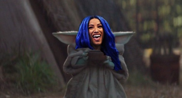 PHOTO Sasha Banks Dressed As Baby Yoda