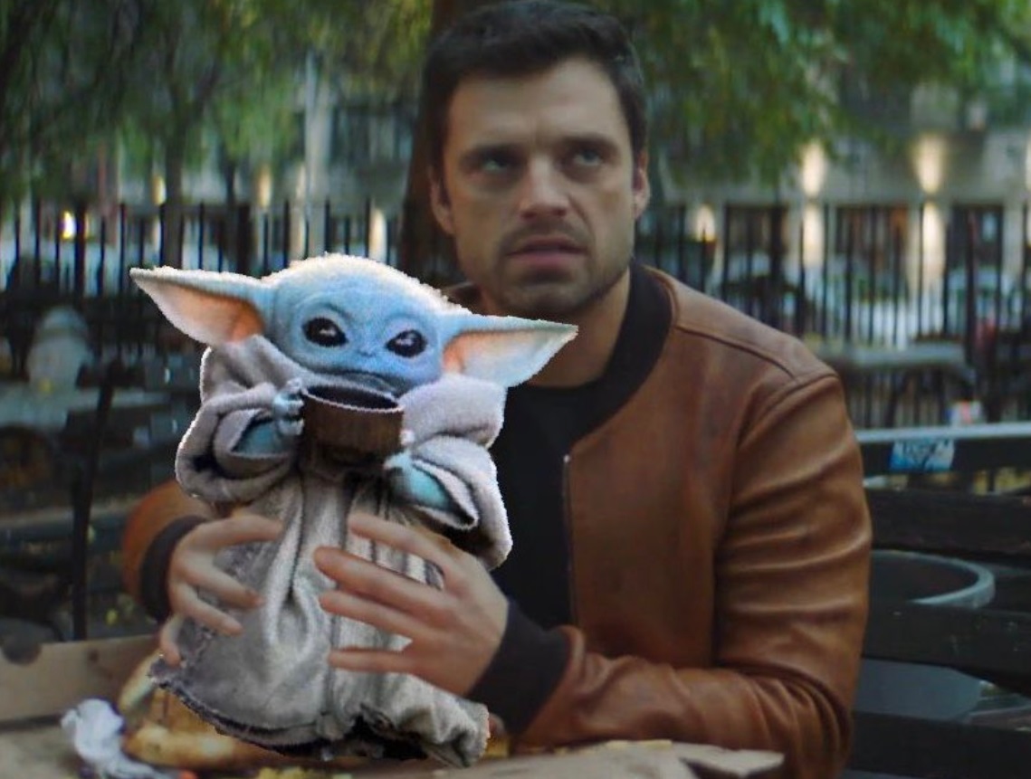 PHOTO Sebastian Looking Angry Holding Baby Yoda