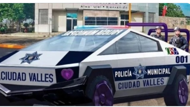 PHOTO Tesla Cybertruck Mexican Police Car