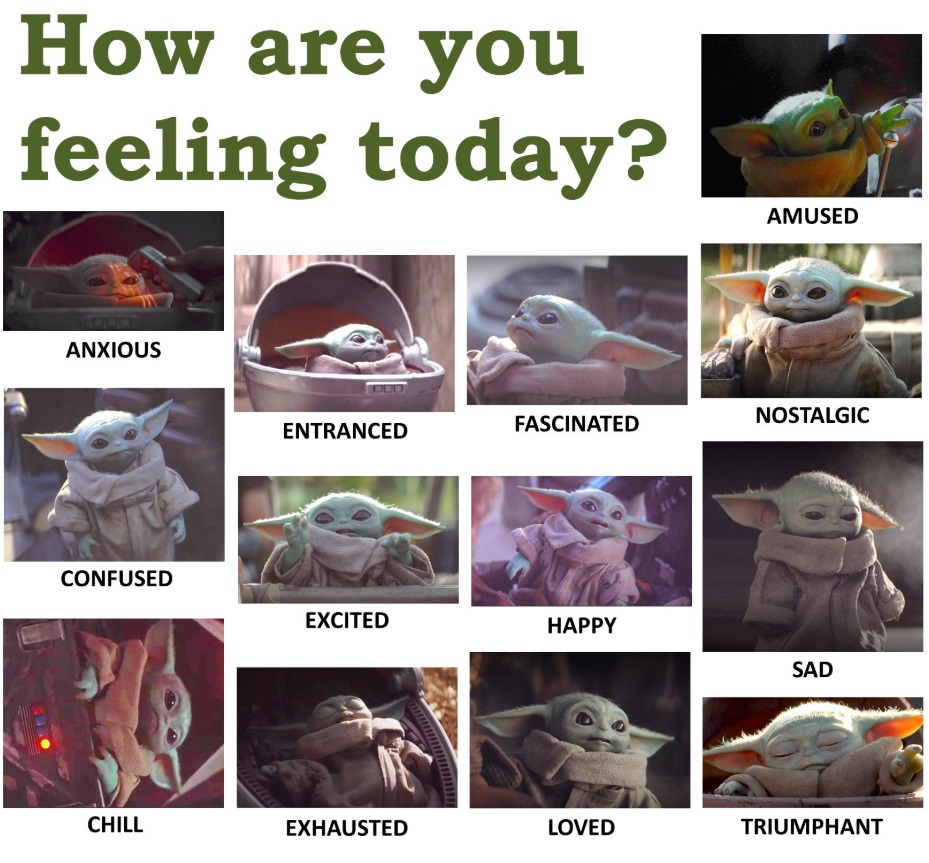 PHOTO The Many Feelings Of Baby Yoda