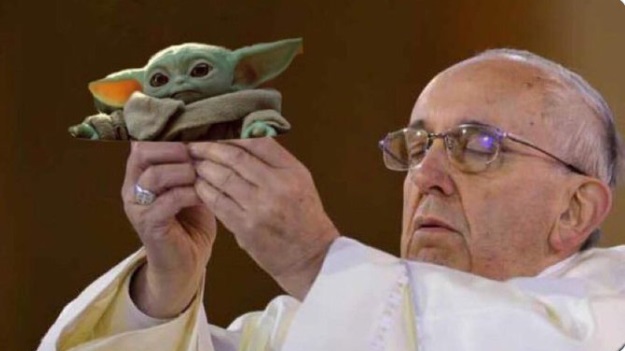 PHOTO The Pope Cleansing Baby Yoda