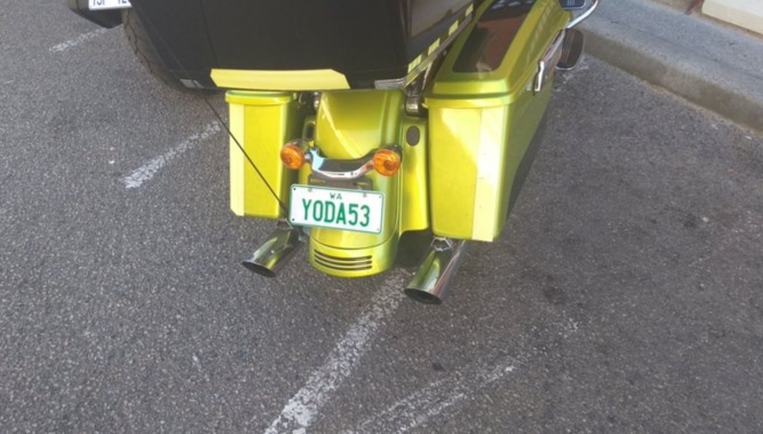 PHOTO Yoda Motorcycle Vanity License Plate In Perth Australia