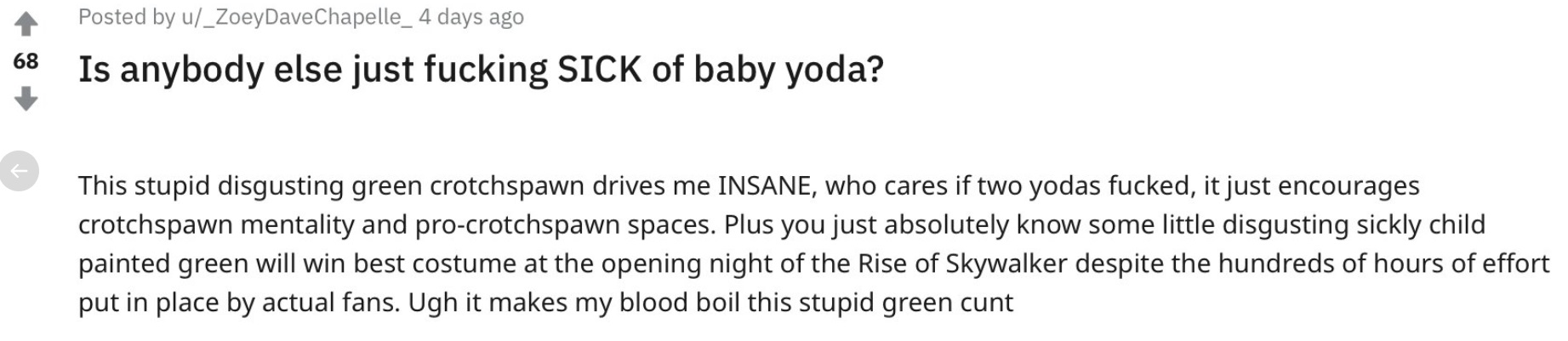 Reddit Users Are Sick and Tired Of Baby Yoda