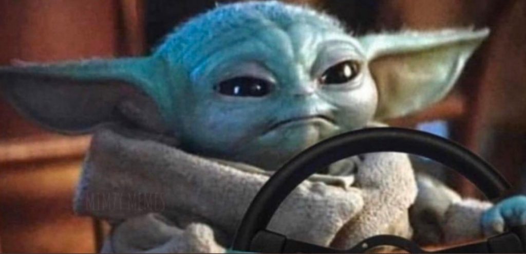 PHOTO Baby Yoda Holding A Steering Wheel Driving A Car