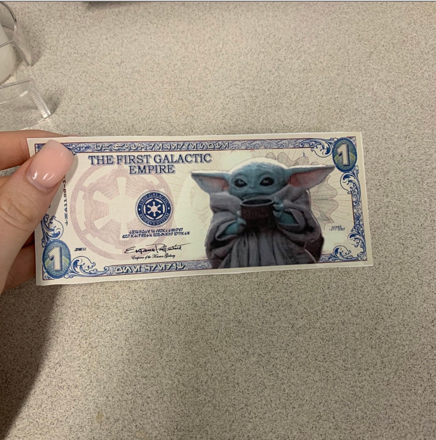 PHOTO Baby Yoda One Dollar Bill