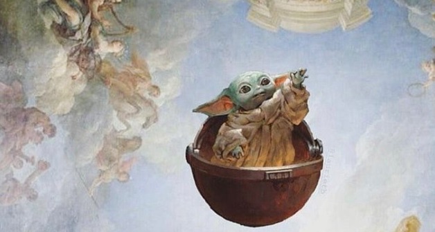 PHOTO Baby Yoda Using His Super Powers While Floating In Mid-Air