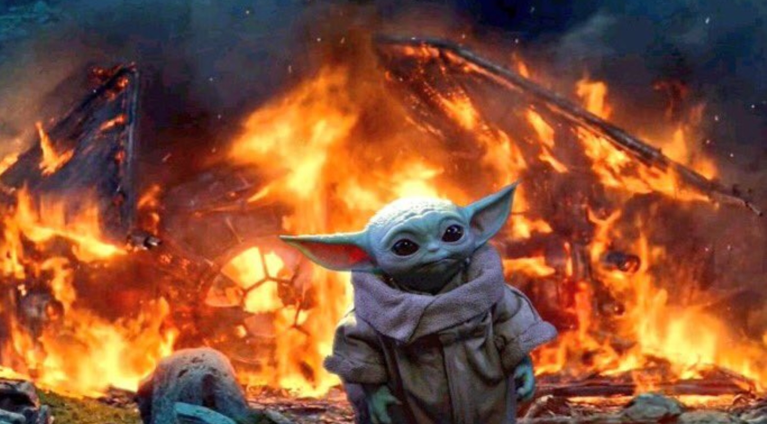 PHOTO Baby Yoda Watching It All Burn