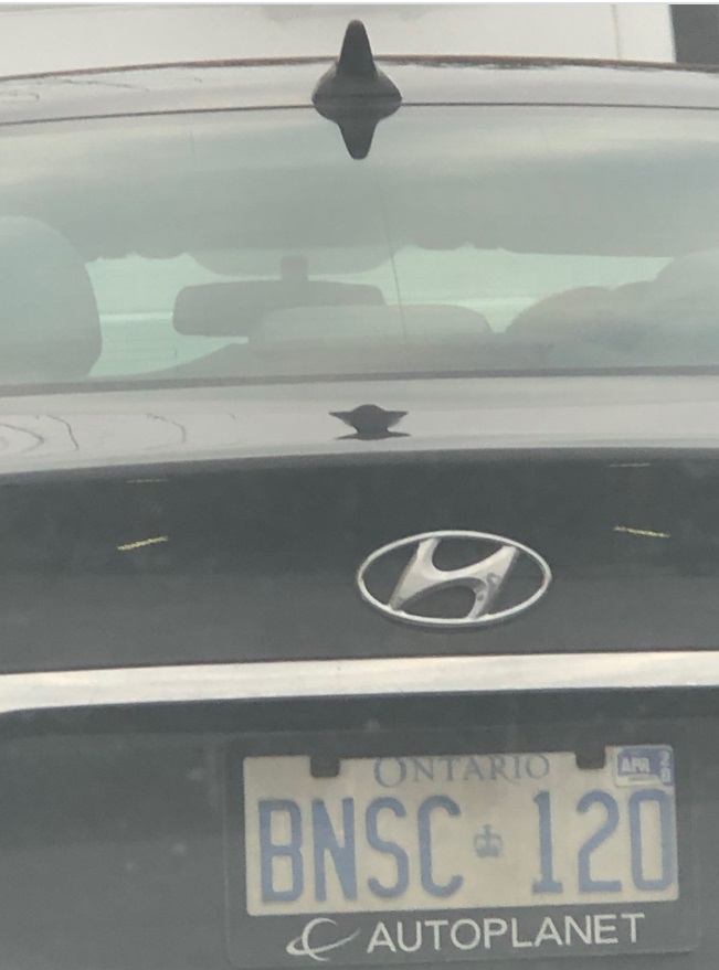 PHOTO Car Antenna On Hyundai Reflecting Off Trunk To Reveal Baby Yoda