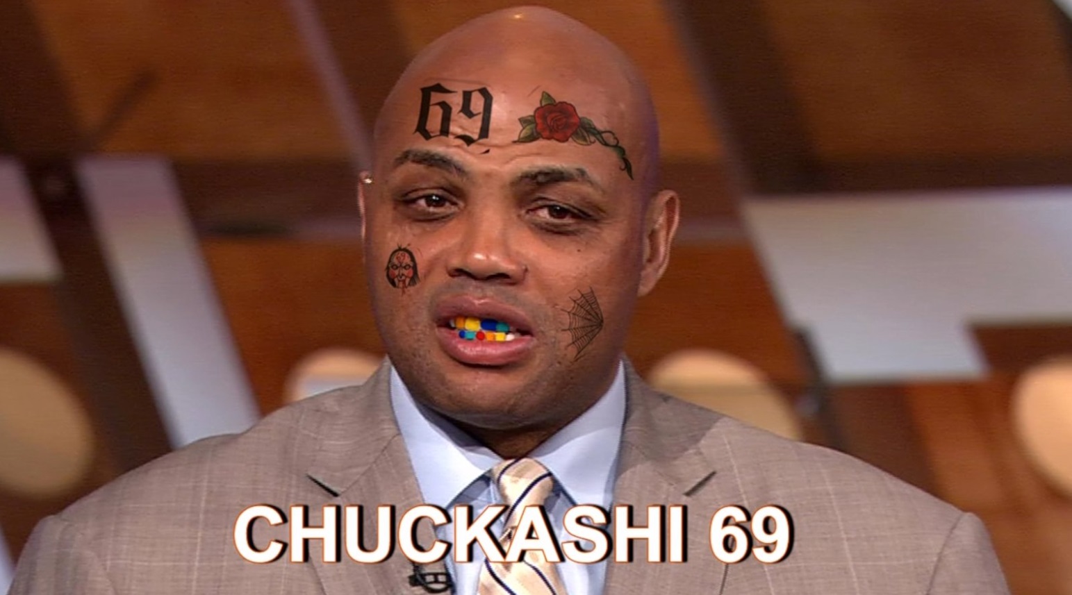 PHOTO Charles Barkley With Tattoos All Over His Face