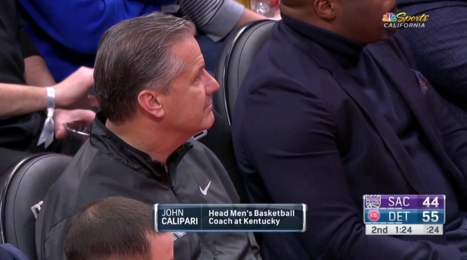 PHOTO John Calipari Randomly At Kings Pistons Game Maybe To Watch De'Aaron Fox