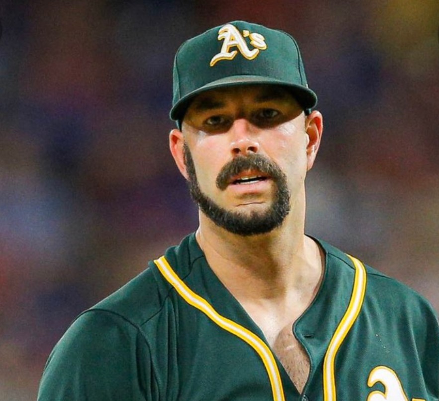 PHOTO Mike Fiers Is A Perv For Shaving His Head And Wearing His Shirt Unbuttoned During Oakland Athletics Games