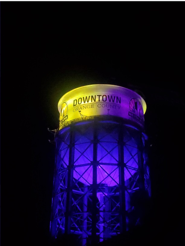 PHOTO Santa Ana Lights Up Tower Purple And Gold For Kobe