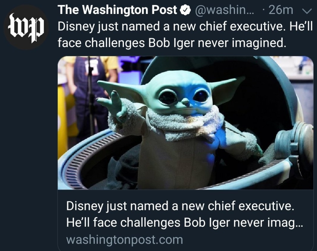 PHOTO Baby Yoda Named CEO Of Disney