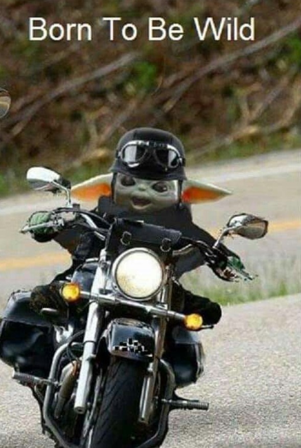 PHOTO Baby Yoda On A Motorcycle