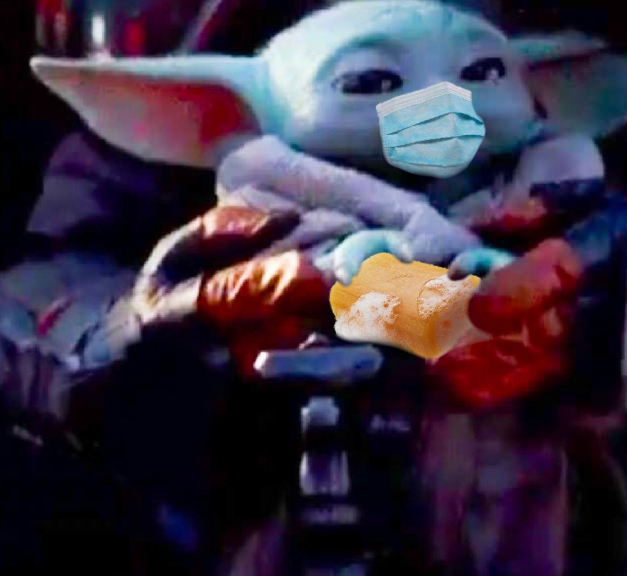 PHOTO Baby Yoda Prepared For The Corona Virus