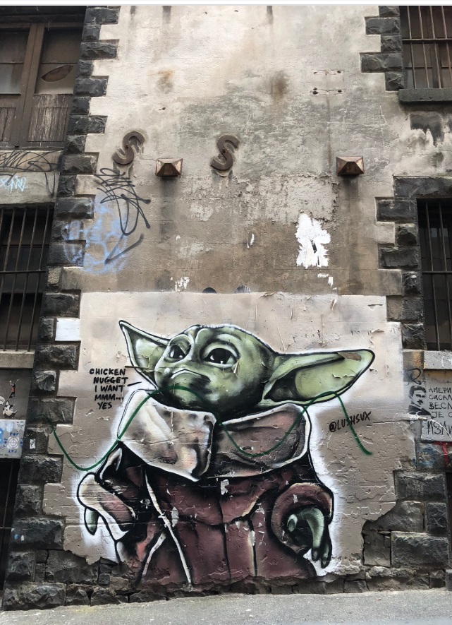 PHOTO Baby Yoda Street Art In Melbourne