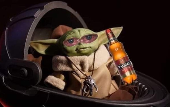 PHOTO Baby Yoda With Baggy Eyes And Mexican Beer