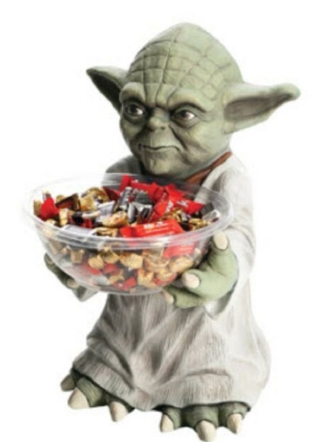 PHOTO Baby Yoda With Bucket Of Candy To Hand Out On Halloween