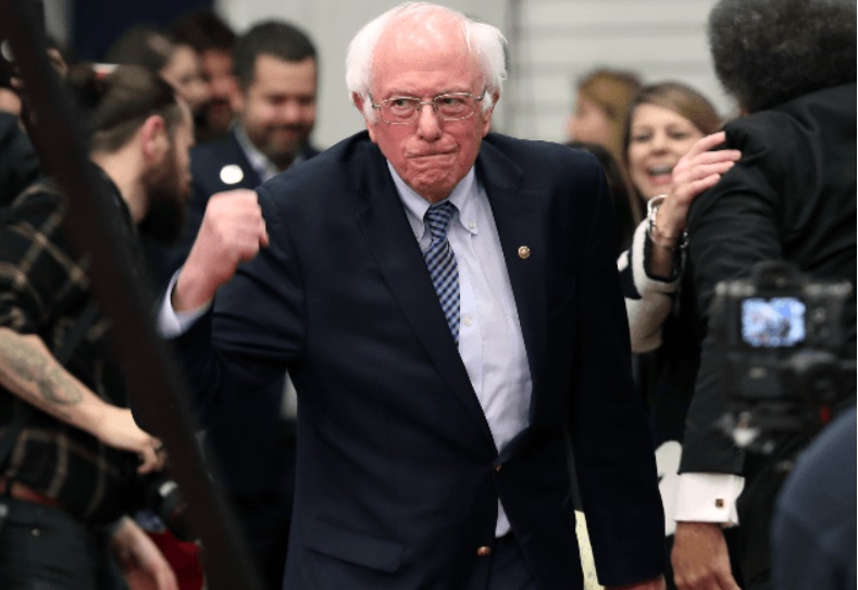 PHOTO Bernie Sanders Fist Pumping