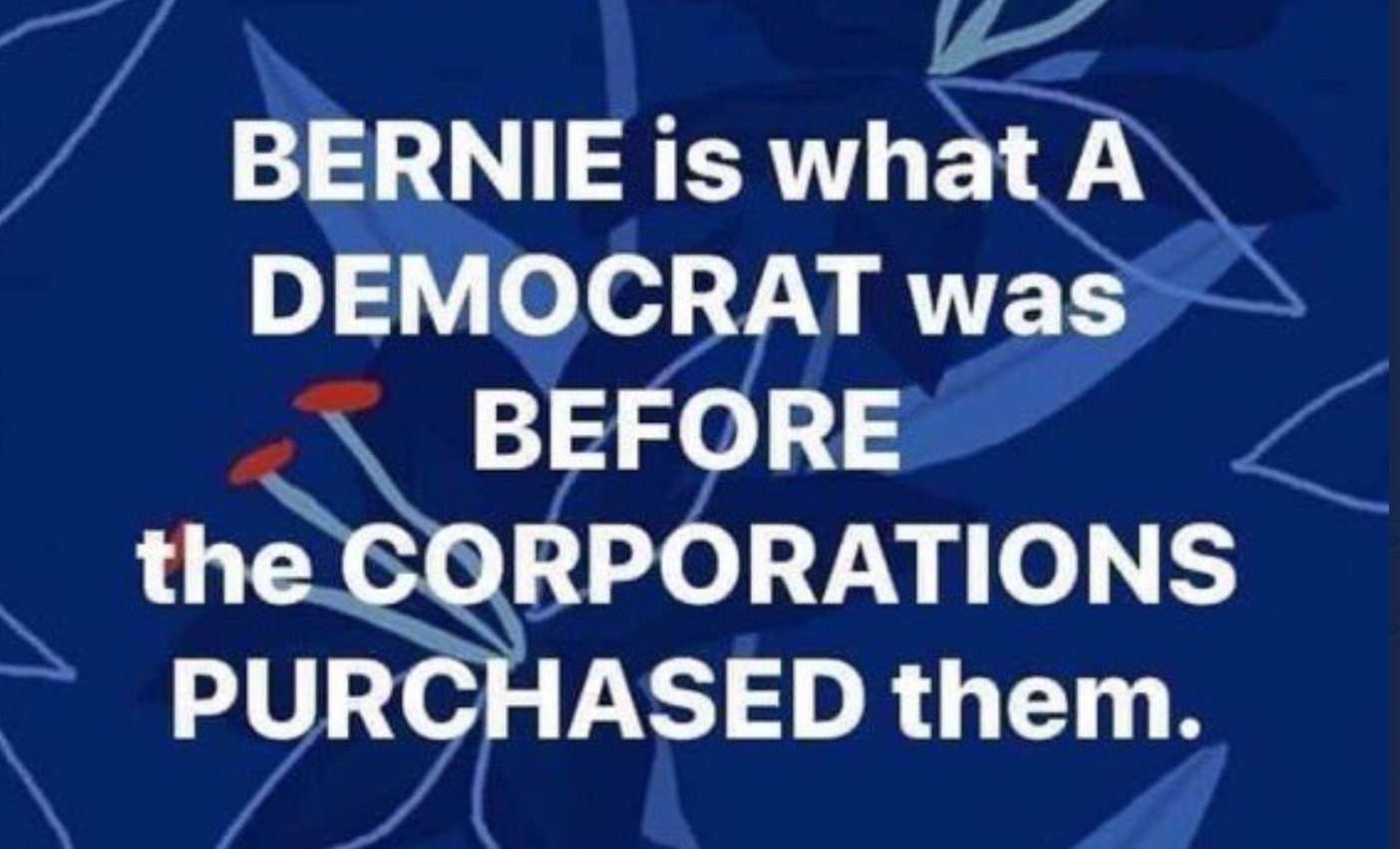 PHOTO Bernie Sanders What A Democrat Was Before Corporations Purchased Them Meme