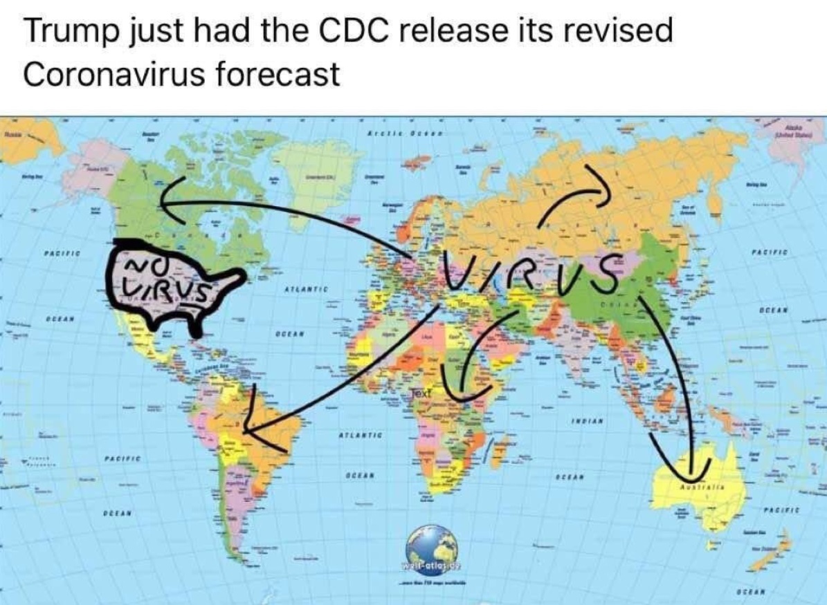 PHOTO Donald Trump Corona Virus Forecast Map