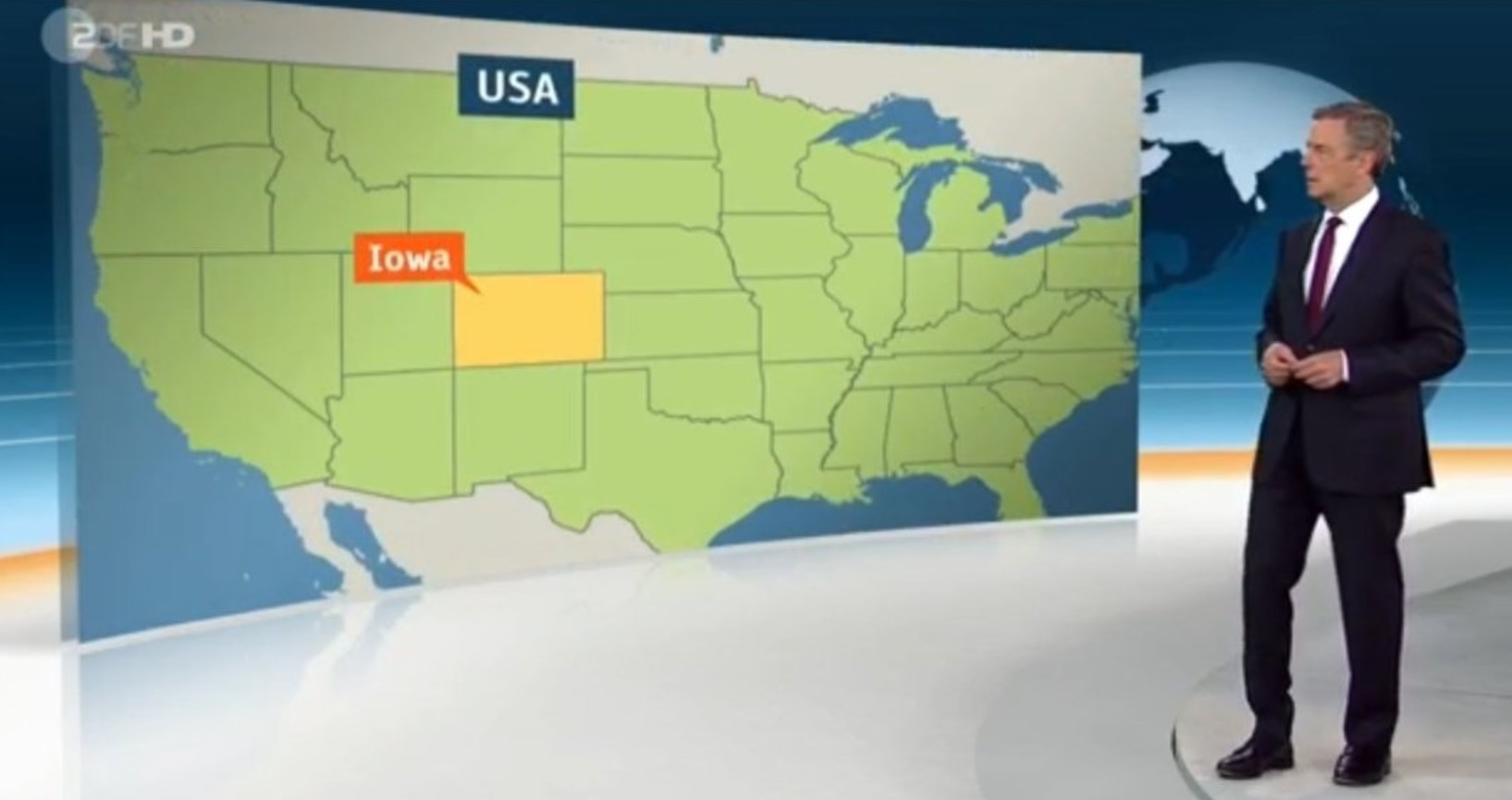 PHOTO German TV Station Marked Colorado As Iowa During Caucus Coverage