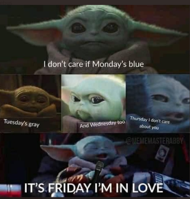 PHOTO How Baby Yoda Feels About Every Day Of The Week