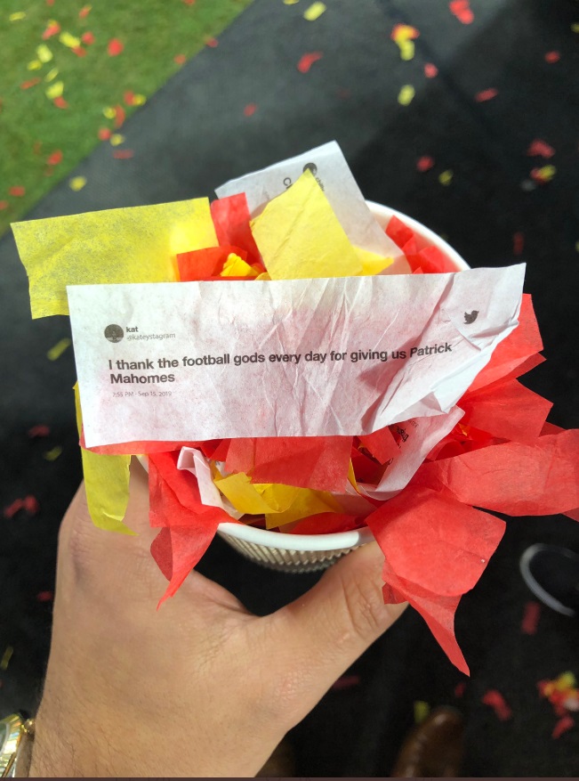 PHOTO Kansas City Chiefs Confetti Had Tweets Printed On It