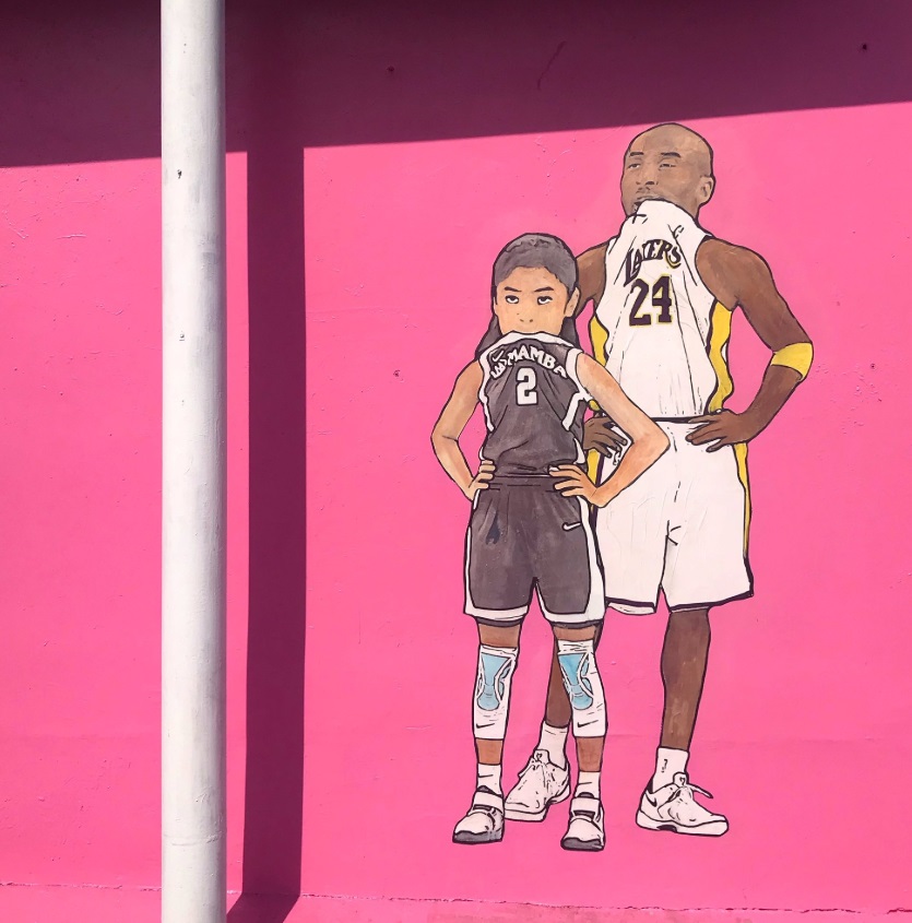 PHOTO Kobe And Gianna Painted On Wall In LA Biting Their Jersey