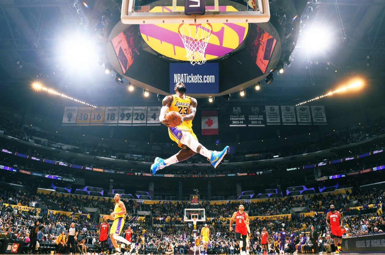 PHOTO Lebron Looks Like He's Flying While In Mid-Air Throwing Down Windmill Dunk