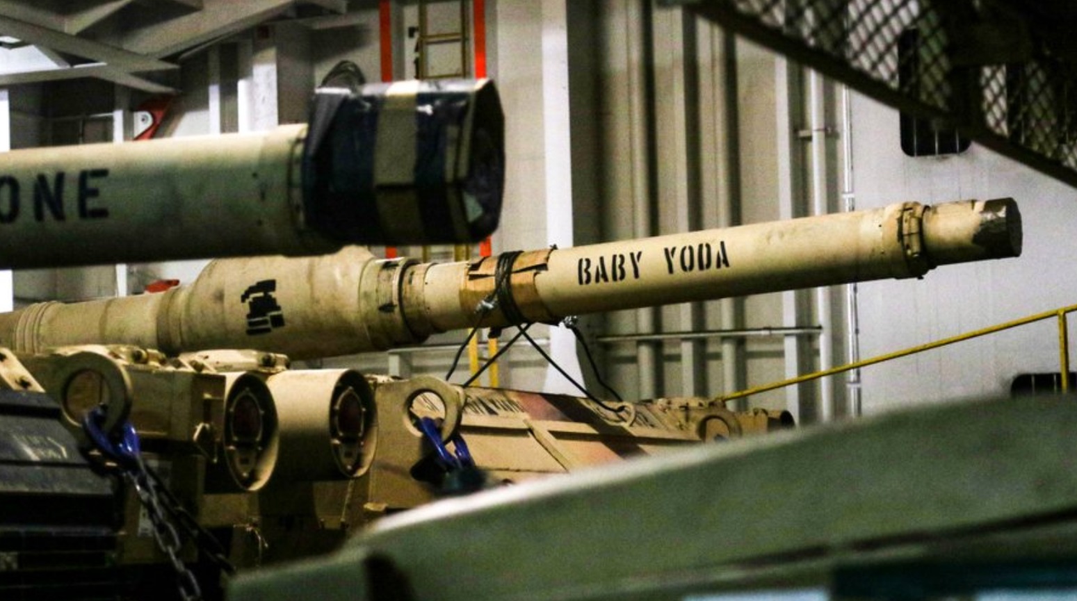 PHOTO M1A1s Of 3rd Battalion Headed To Europe Labeled Baby Yoda