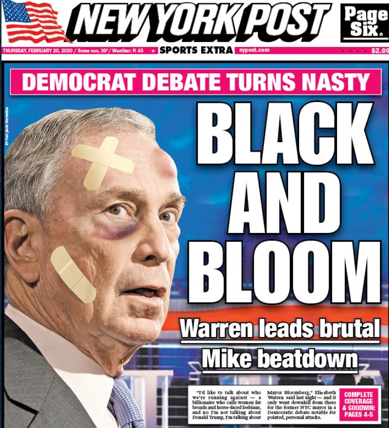 PHOTO Michael Bloomberg With Ugly Band-Aids On His Face