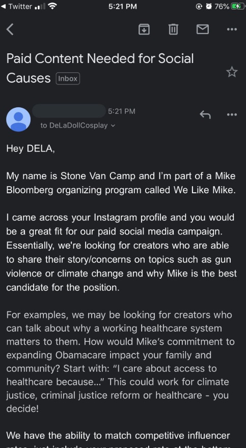 PHOTO Mike Bloomberg Presidential Campaign Is Still Trying To Pay Off Influencers