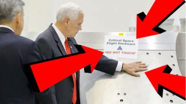 PHOTO Mike Pence Touching Critical Space Flight Hardware When It Has Sign That Says Do Not Touch