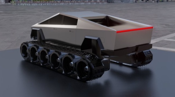 PHOTO Modified Tesla Cybertruck Can Drive On Icy Trails With Snow Track Modification