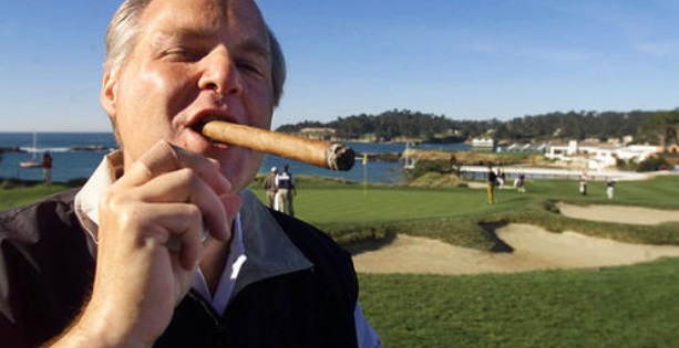 PHOTO Rush Limbaugh Smoking A Cigar On The Golf Course