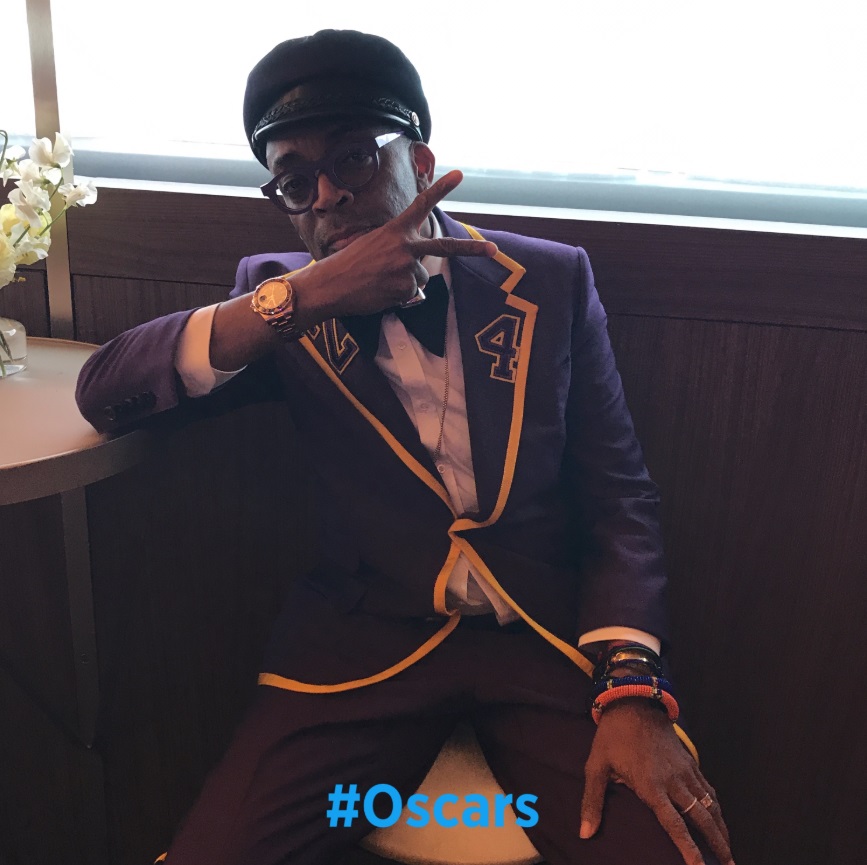 PHOTO Spike Lee Backstage At The Oscars In Kobe Bryant Purple Suit