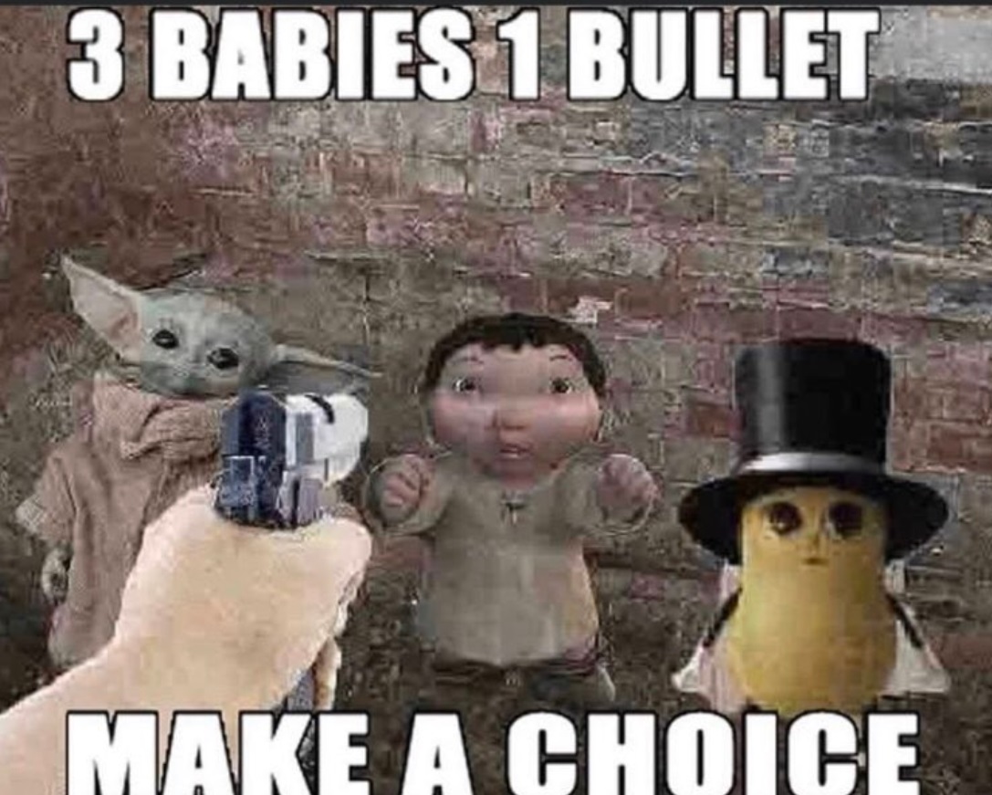 PHOTO Three Babies One Bullet Baby Yoda Meme