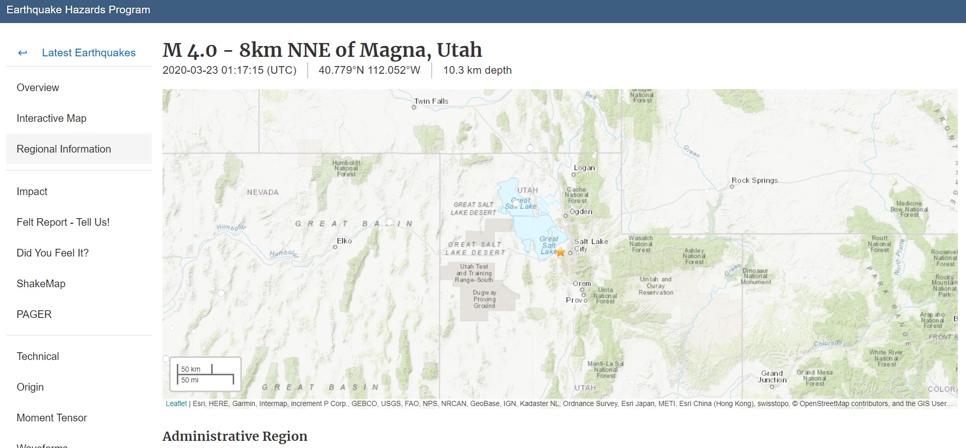 PHOTO 4.0 Magnitute Earthquake Hits Magna Utah