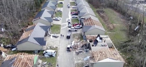 PHOTO Aerial View Of Cookeville On West Broad Street Houses Badly Damaged