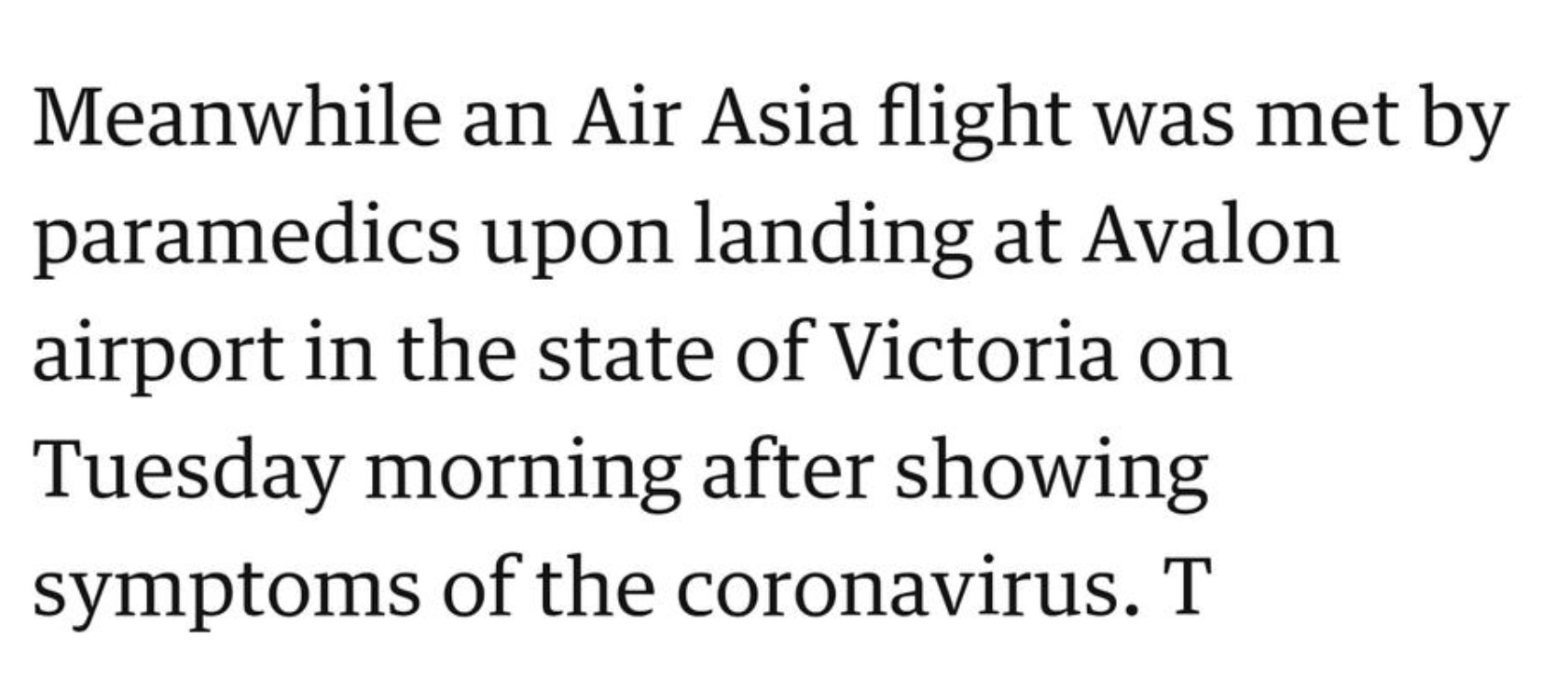 PHOTO Australia Media Says Planes Cant Catch Corona Virus