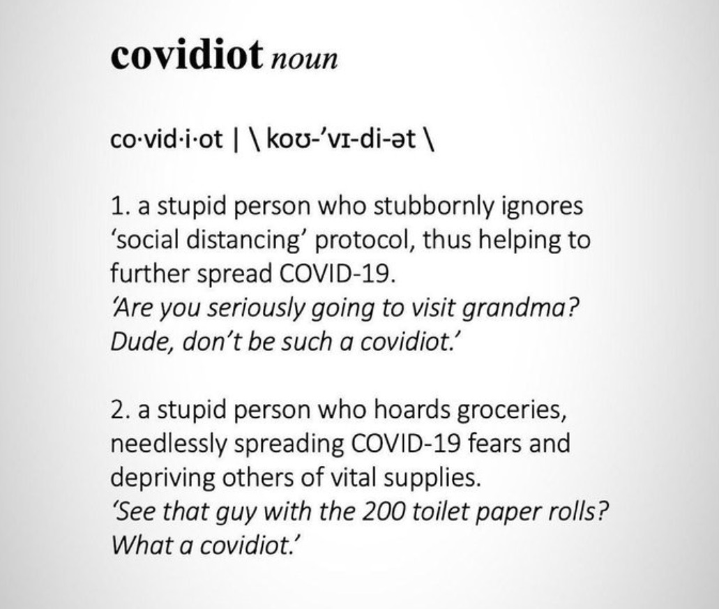 PHOTO Definition Of Covidiot