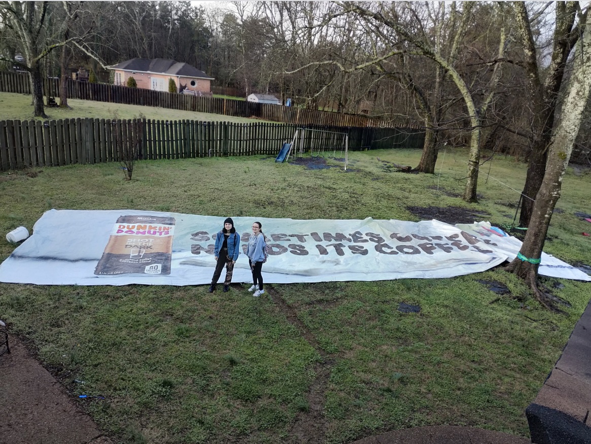 PHOTO Dunkin Donuts Sign Lands In Mount Juliet Home Owners Backyard