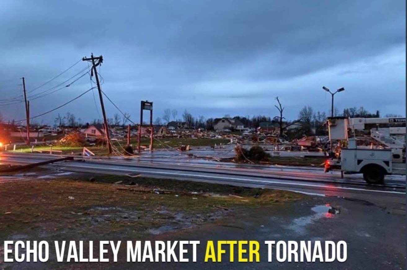 PHOTO Echo Valley Market Gas Station Ripped To Ground By Tornado