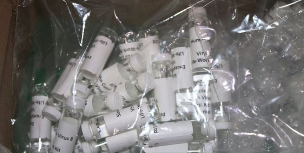 PHOTO Fake Corona Virus Testing Kits Filled With Water Seized At LAX Airport