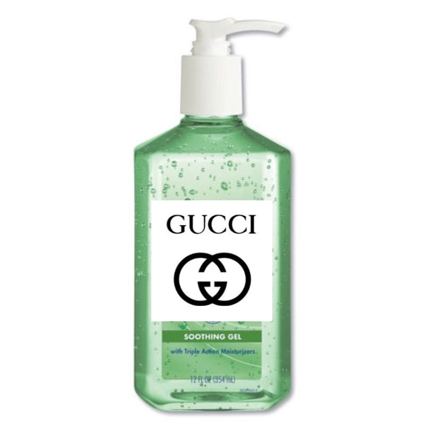 PHOTO Gucci Soothing Gel Hand Sanitizer Being Used During Corona Virus Pandemic