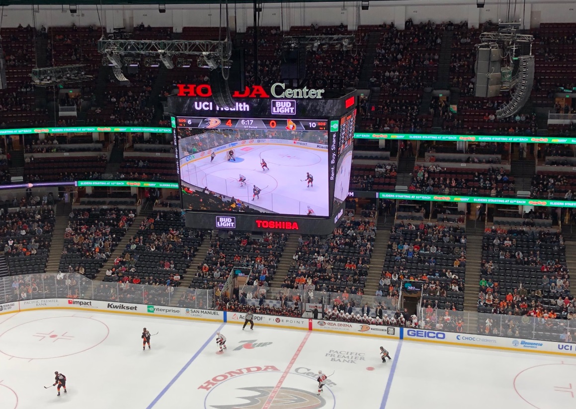 PHOTO Honda Center Is Mostly Empty For Anahiem Ducks Game Due To Corona Virus